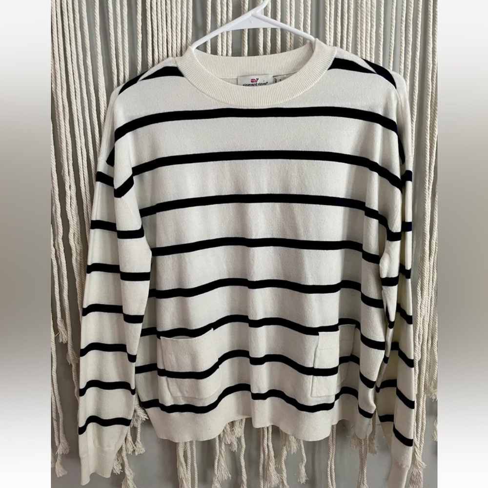 Vineyard Vines Striped Patch Pocket Small Sweater - image 2